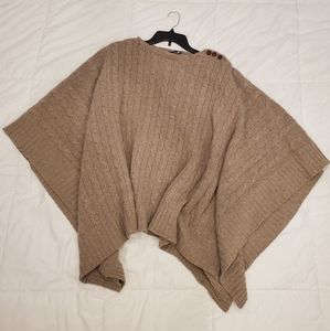 Ralph Lauren Cable Knit Wool Cashmere Poncho XS/S
